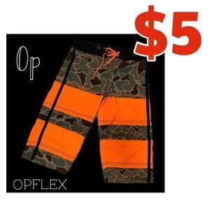$5 ADD ON ITEM OP Opflex 4-way stretch size 34 Orange camouflage long shorts